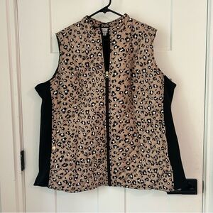Kim Rogers Animal Print Vest with Black Accents